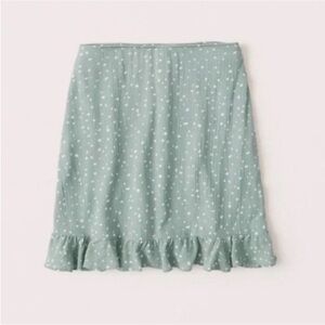 *NWT* Abercrombie & Fitch Sage Green Polka Dot Skirt with Ruffes